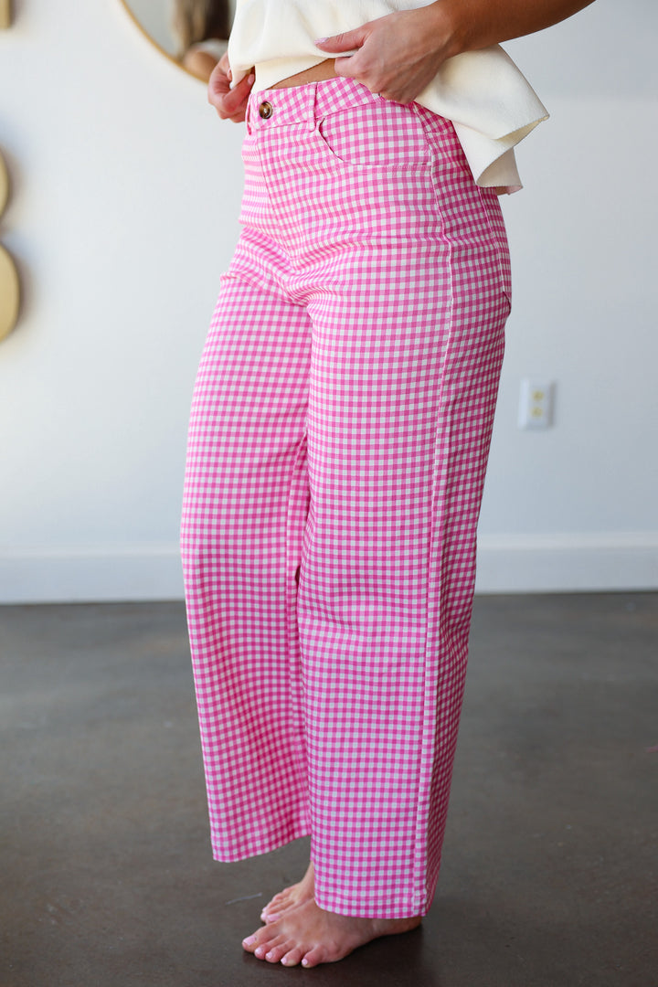 Gingham Pants - Pink
