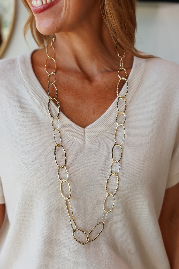 Oval Link Long Necklace