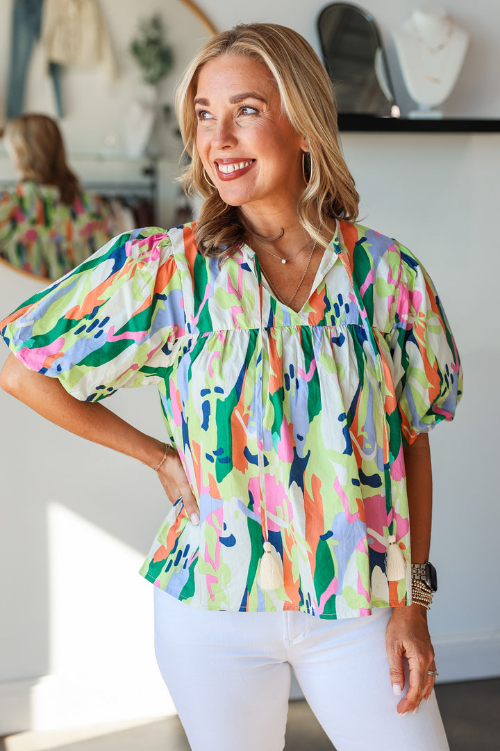 Multicolor Print Top