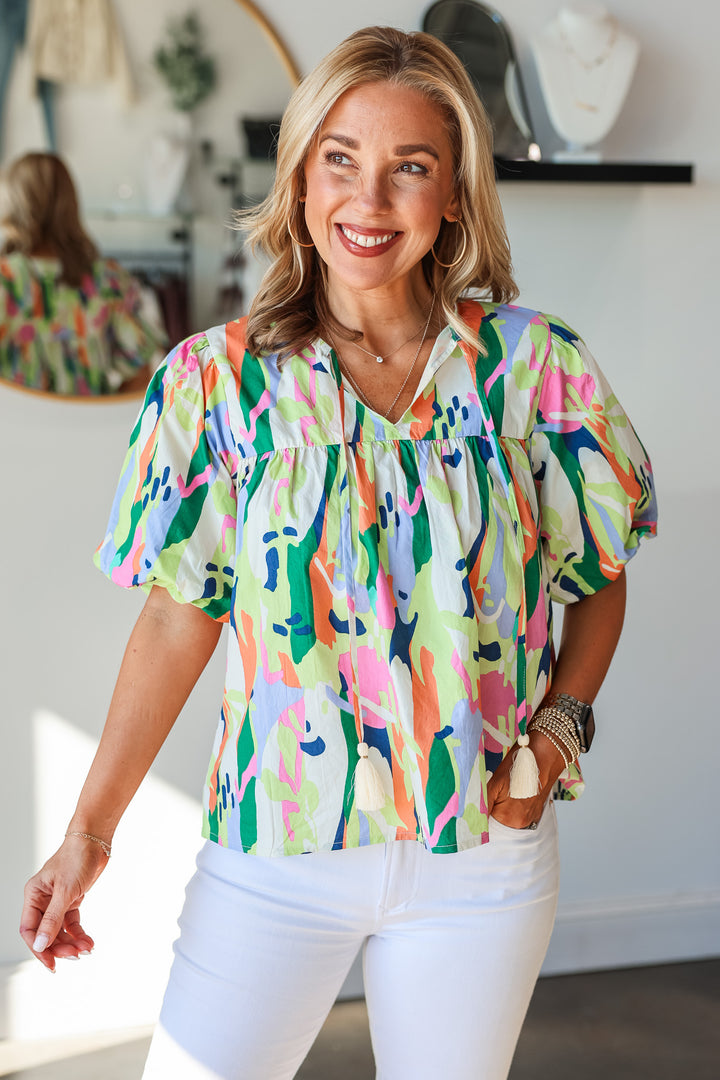 Multicolor Print Top