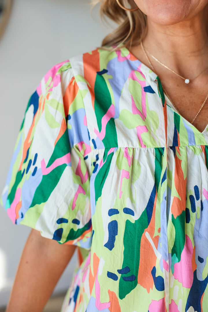 Multicolor Print Top