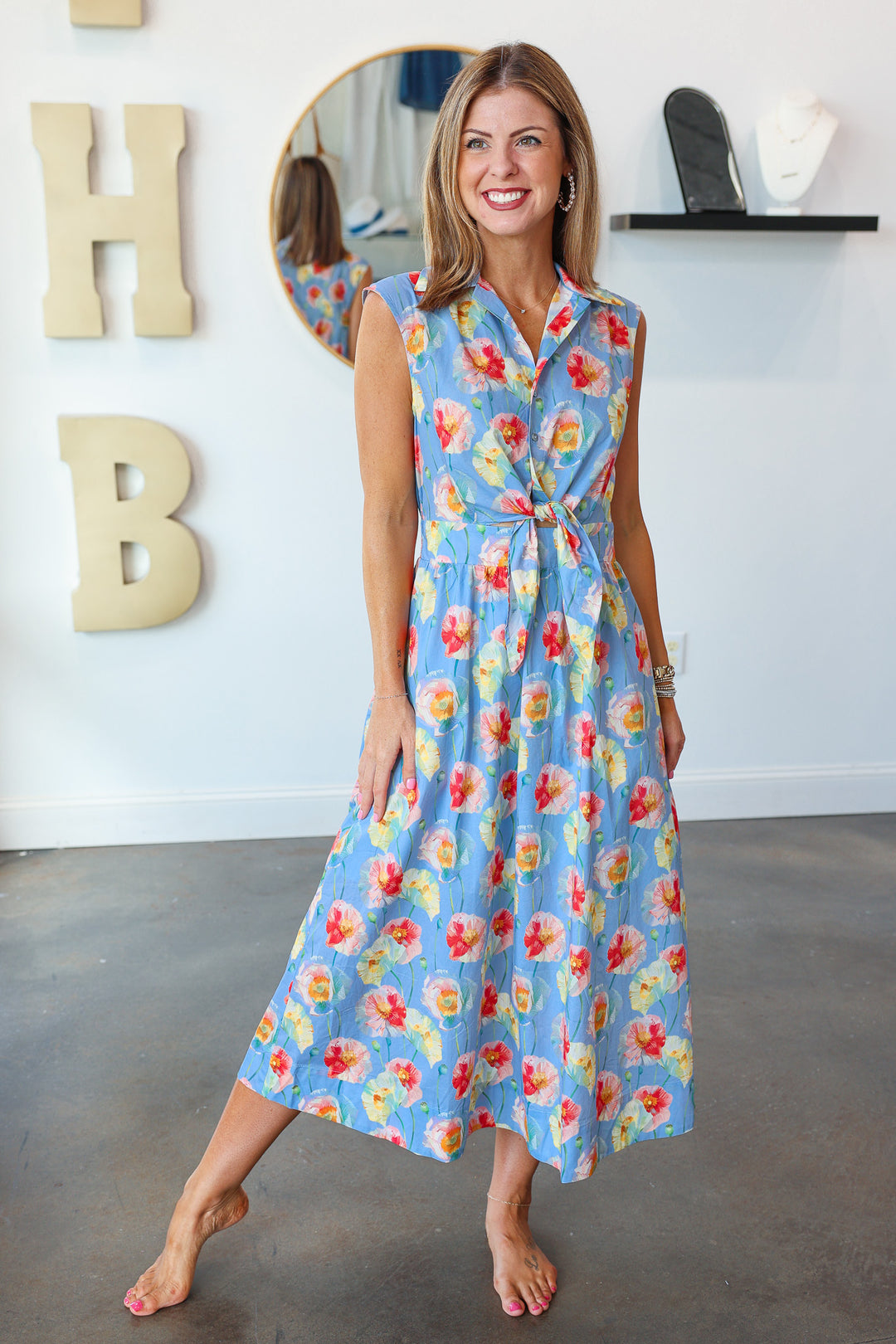 Tie Front Floral Maxi Dress