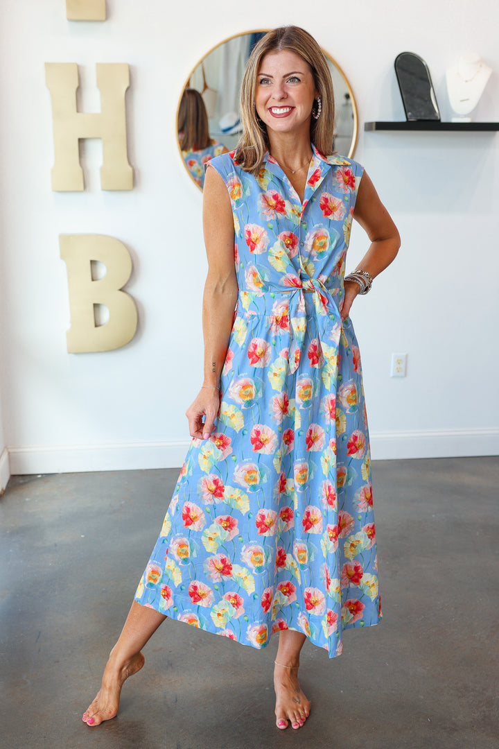 Tie Front Floral Maxi Dress