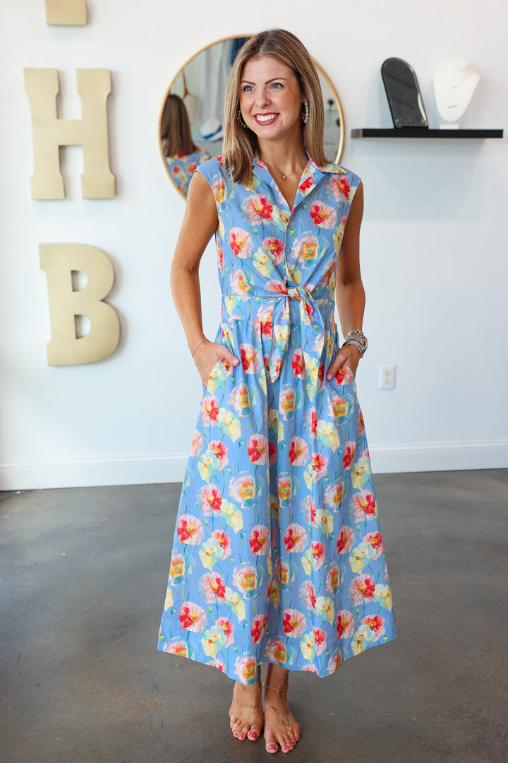 Tie Front Floral Maxi Dress