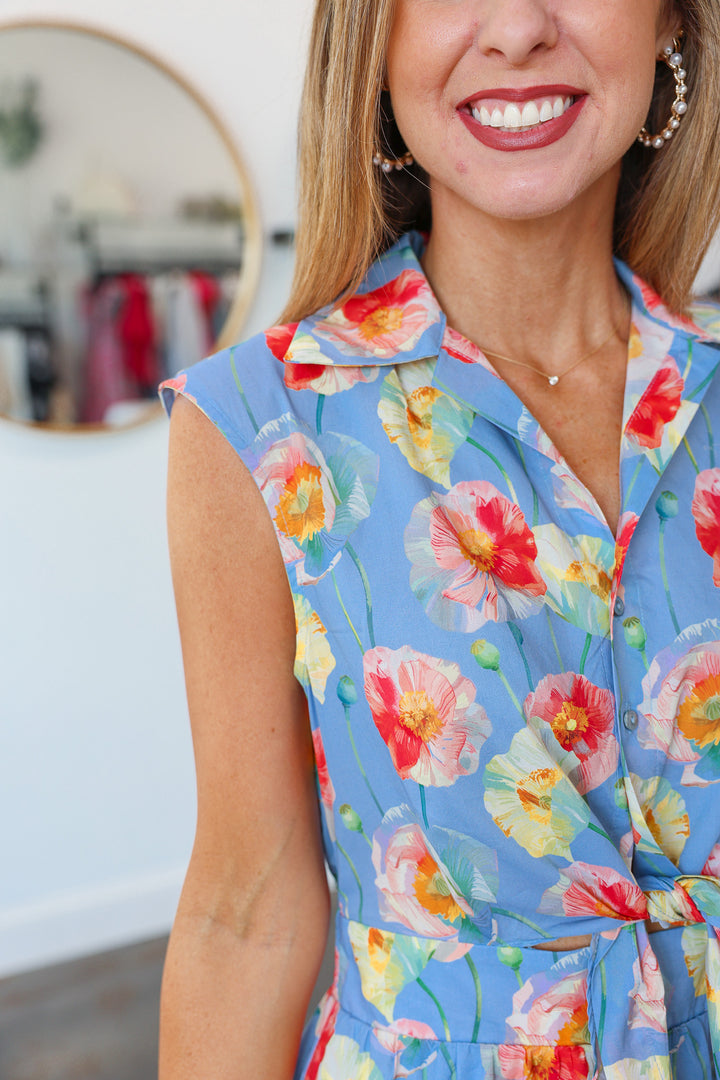 Tie Front Floral Maxi Dress