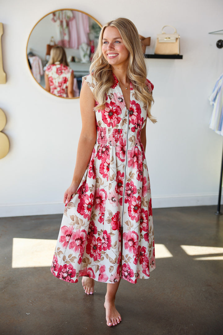 Floral Smocked Waist Dress