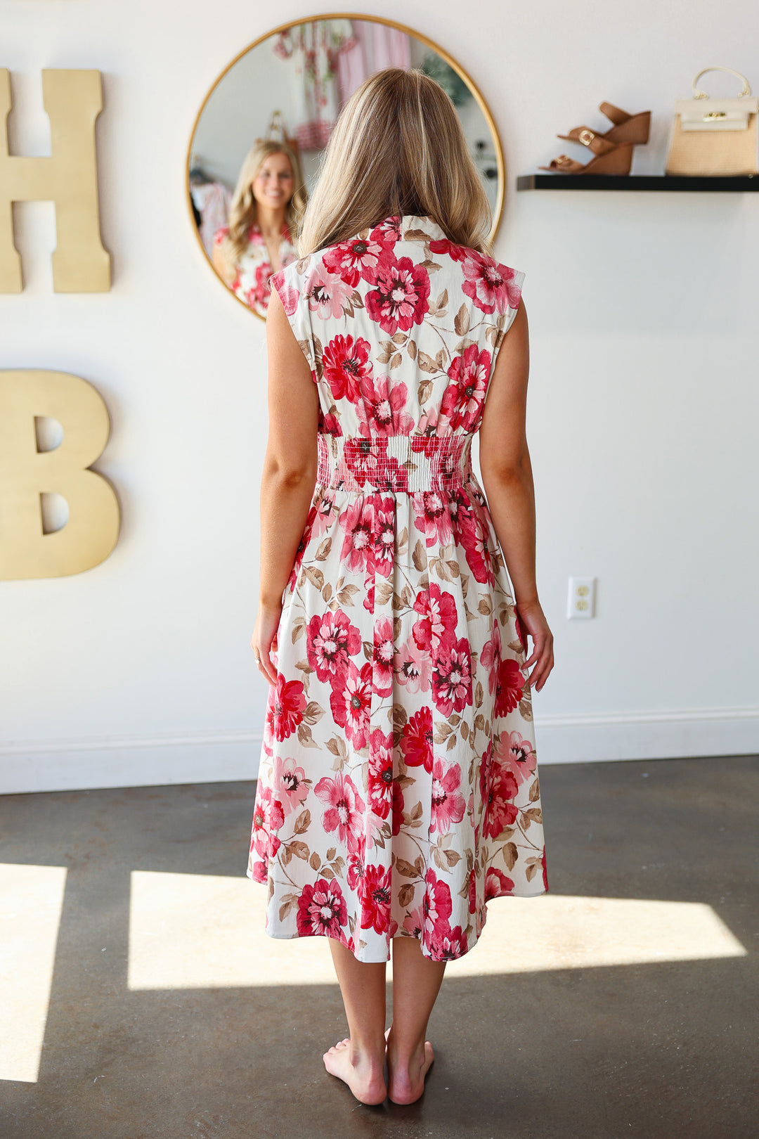 Floral Smocked Waist Dress