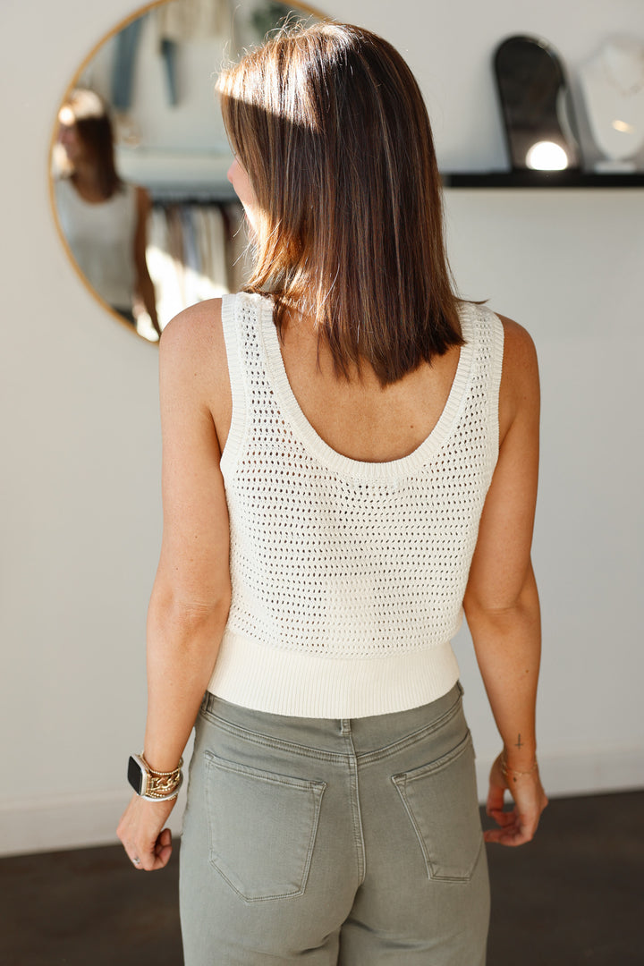 Knit Sleeveless Top - Off White