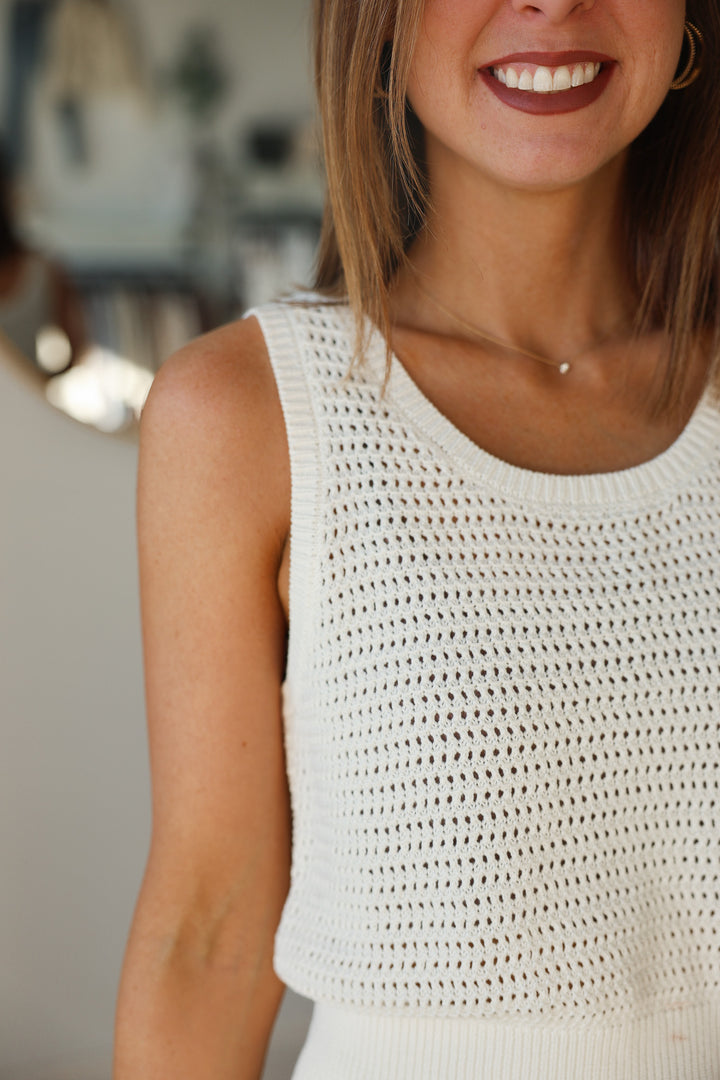 Knit Sleeveless Top - Off White