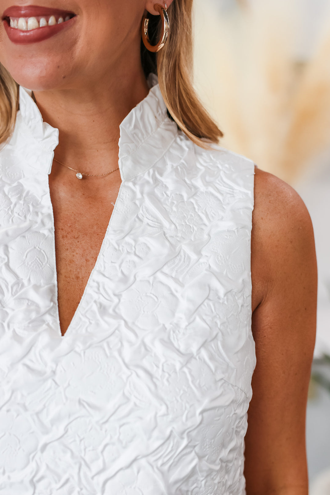 Textured Dress - White