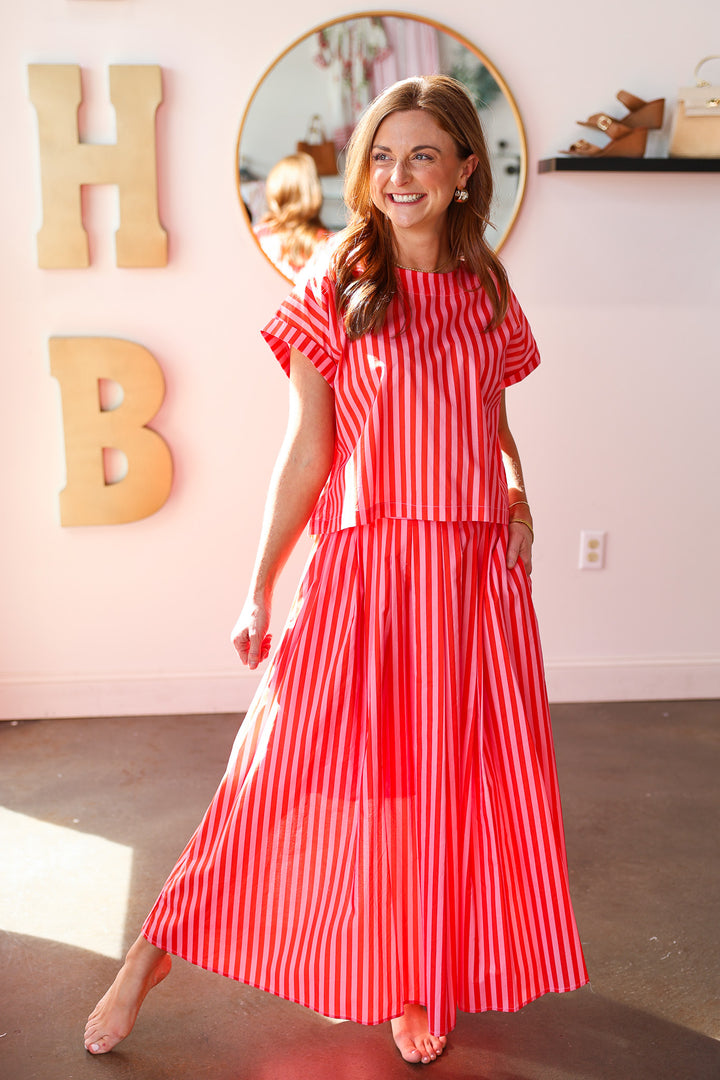 Striped Top - Pink Orange