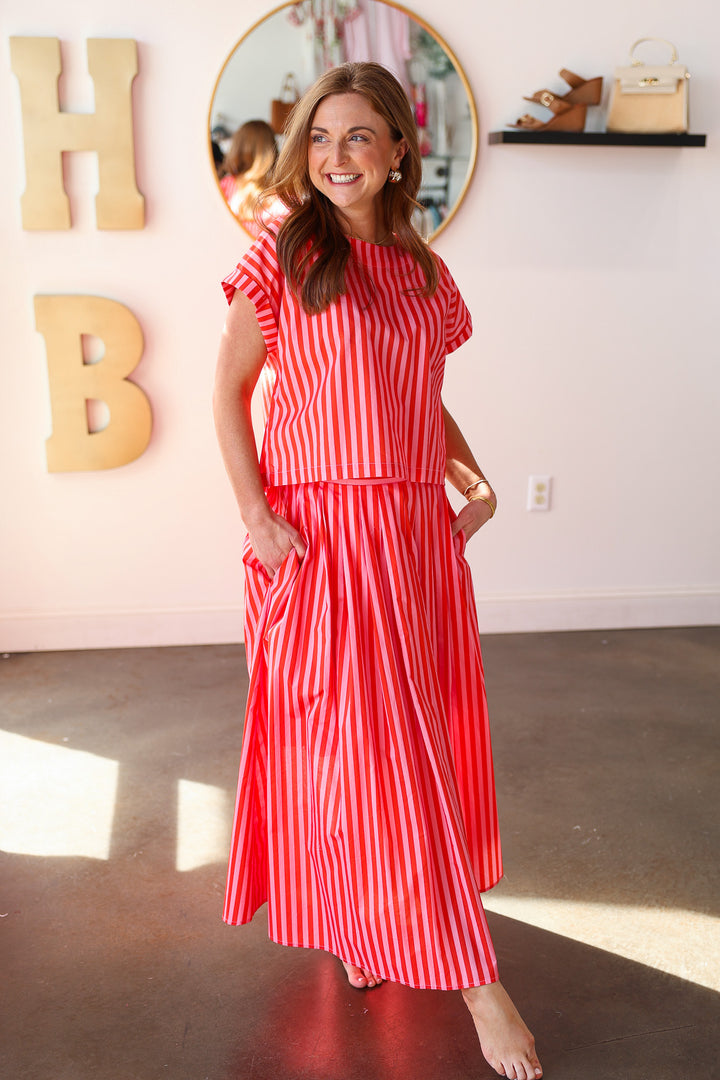 Striped Top - Pink Orange