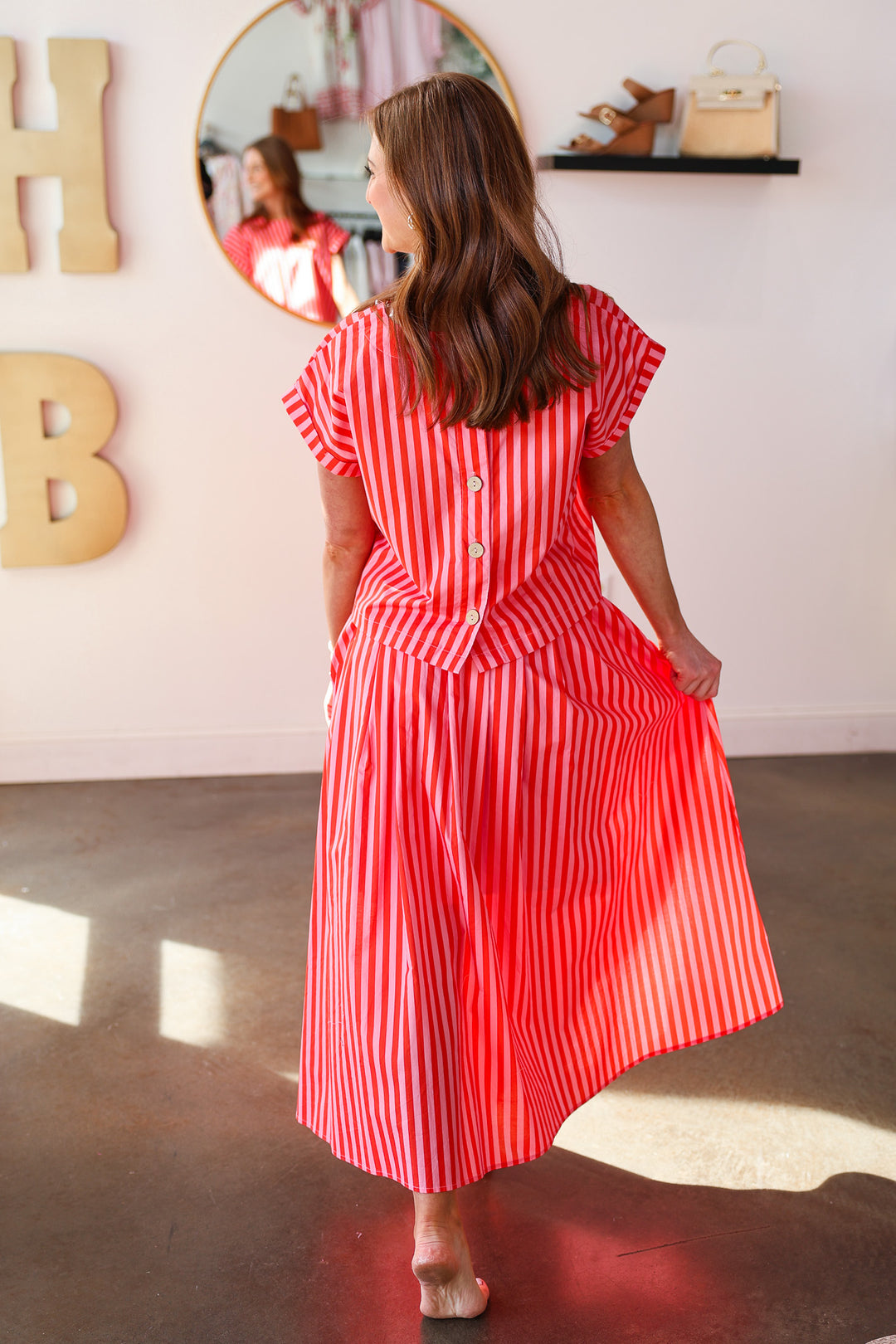 Striped Top - Pink Orange