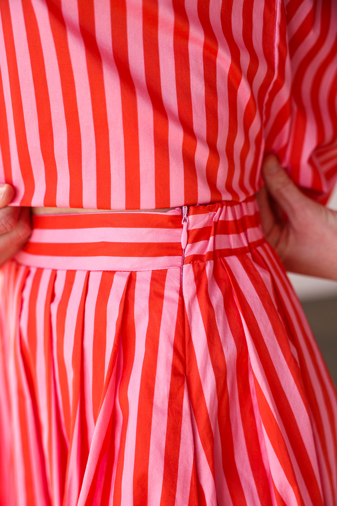 Striped Maxi Skirt - Pink Orange