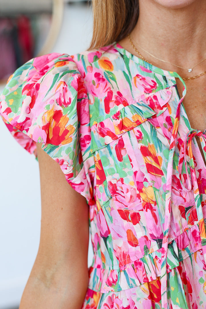 Flutter Sleeve Floral Top