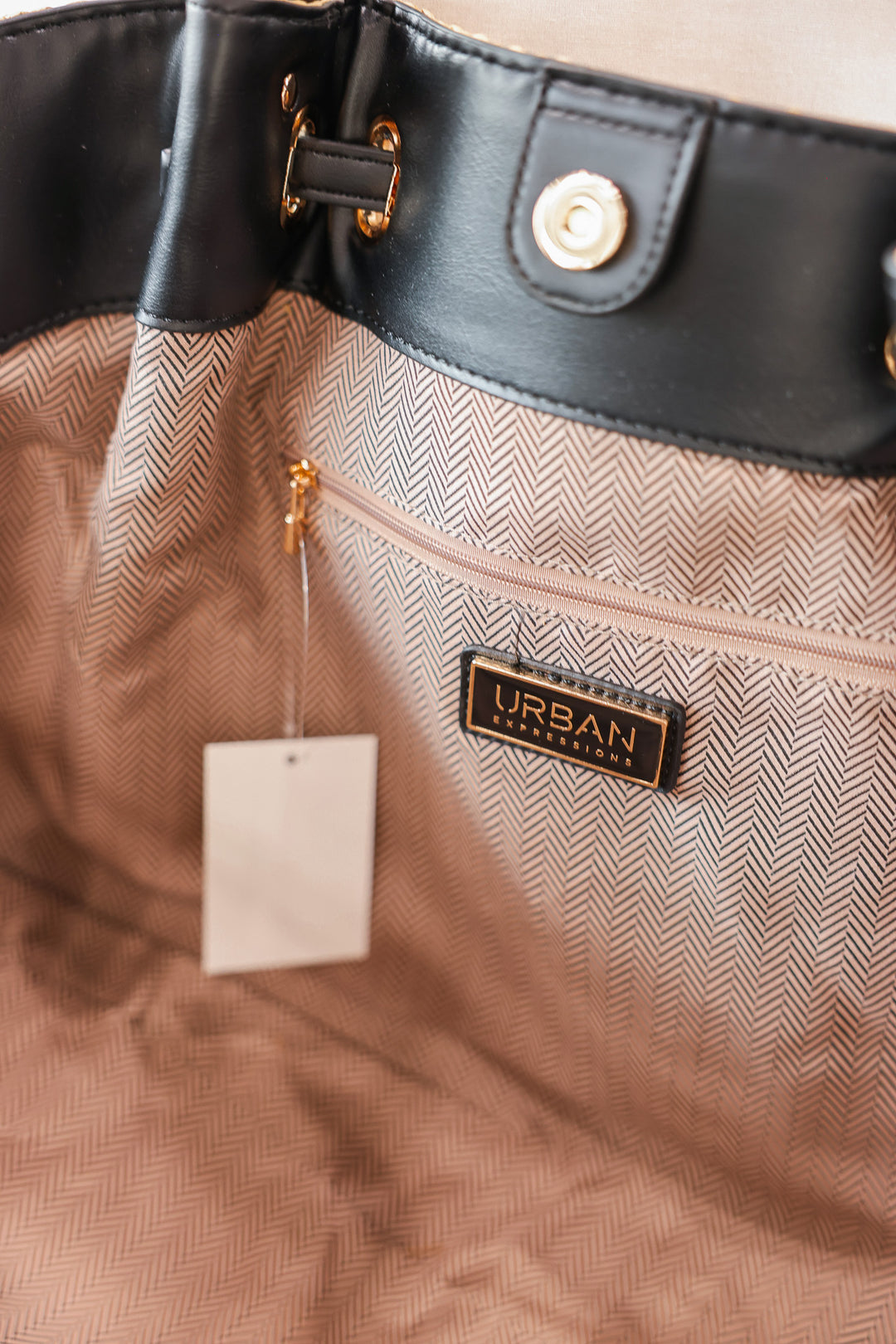 Straw Tote Bag - Natural/Black