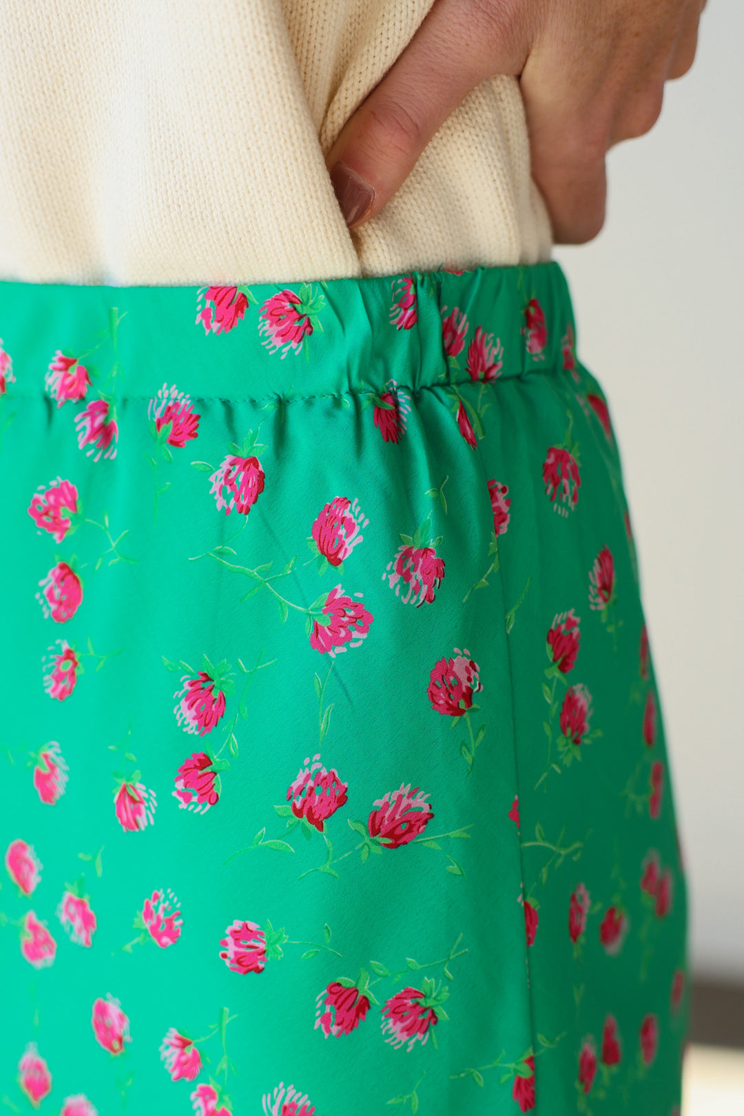 Floral Midi Skirt - Green