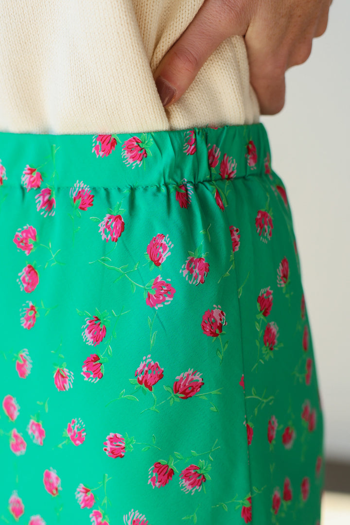 Floral Midi Skirt - Green