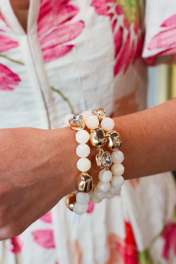 Gold + Rhinestone + Stone Bracelet (3)