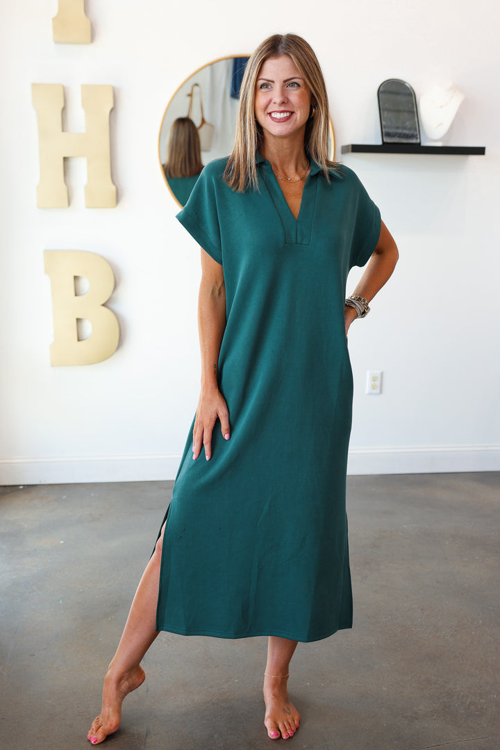 V Neck Maxi Dress - Forest *RESTOCKING in August!*