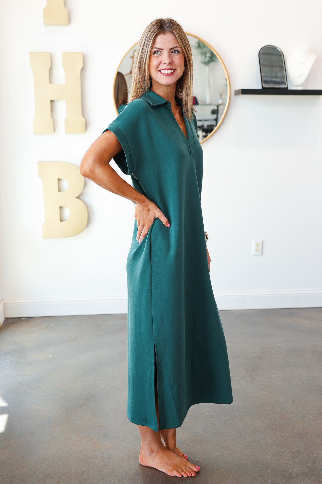 V Neck Maxi Dress - Forest *RESTOCKING in August!*