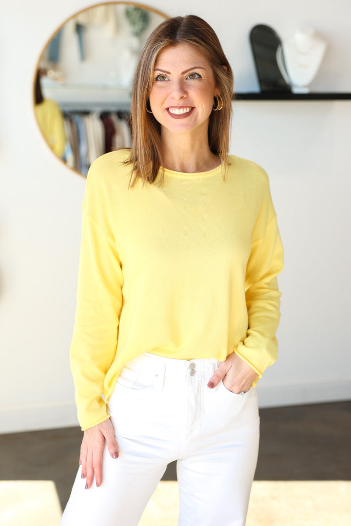 Lightweight Knit Top - Lemon