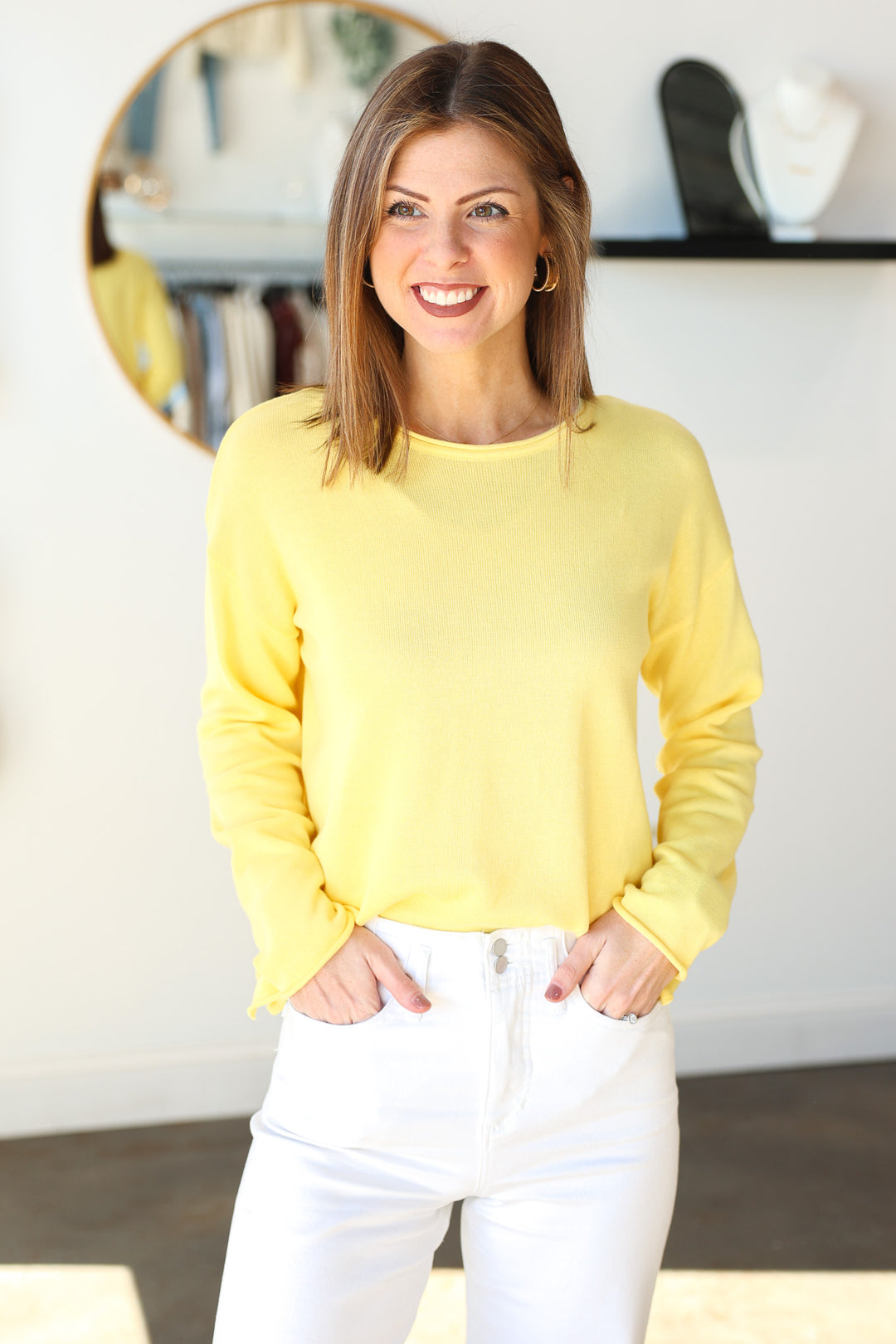 Lightweight Knit Top - Lemon