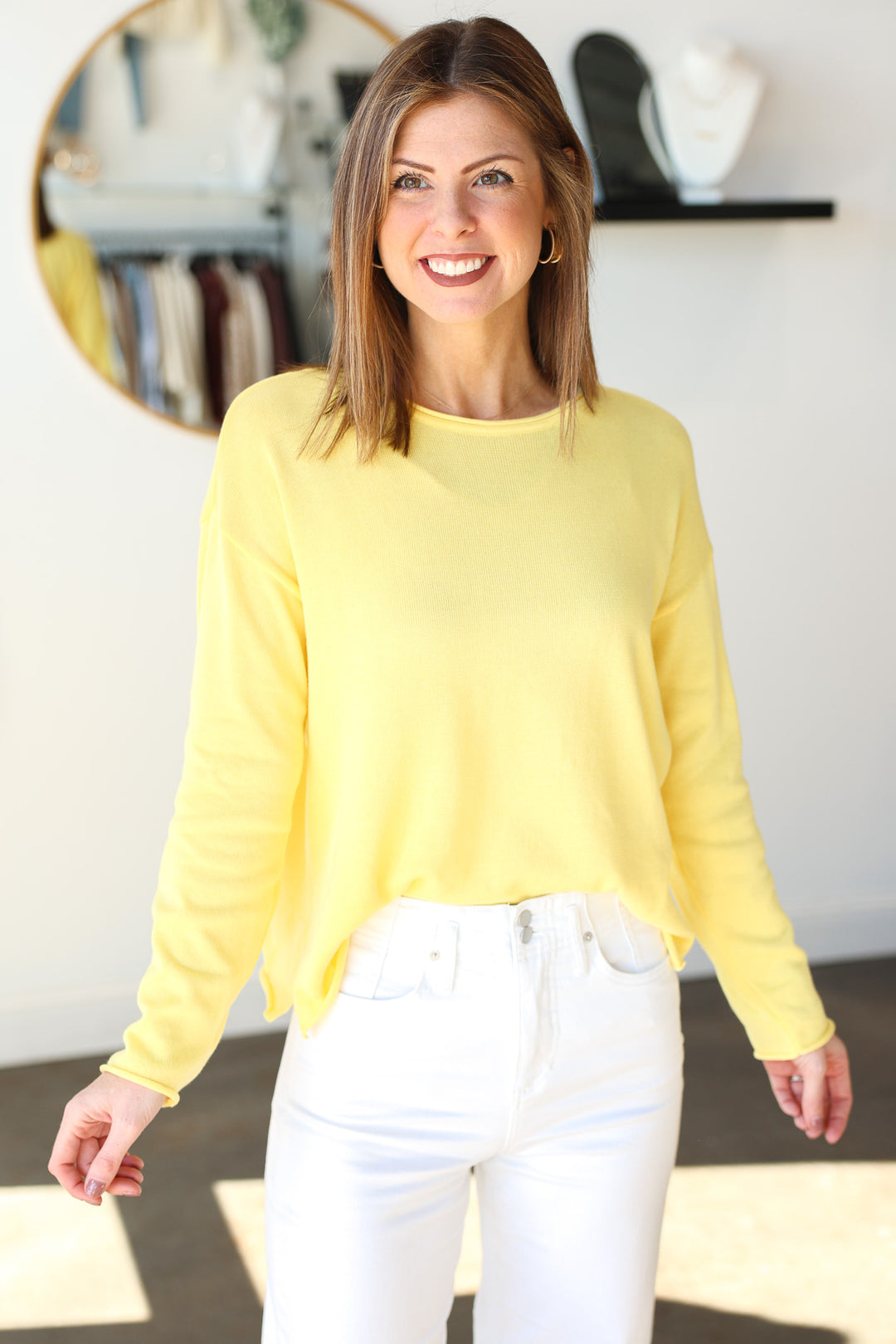 Lightweight Knit Top - Lemon