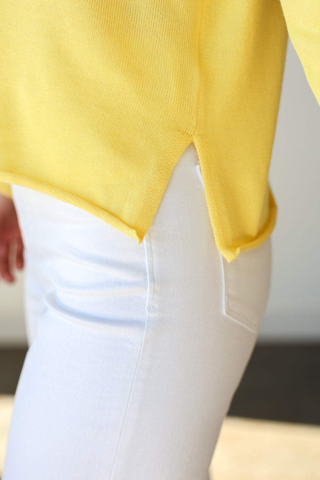 Lightweight Knit Top - Lemon