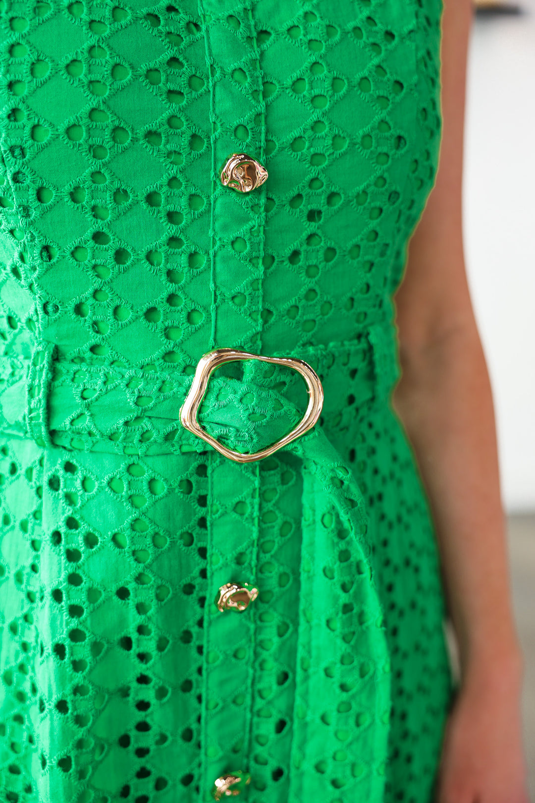 Belted Maxi Dress - Green