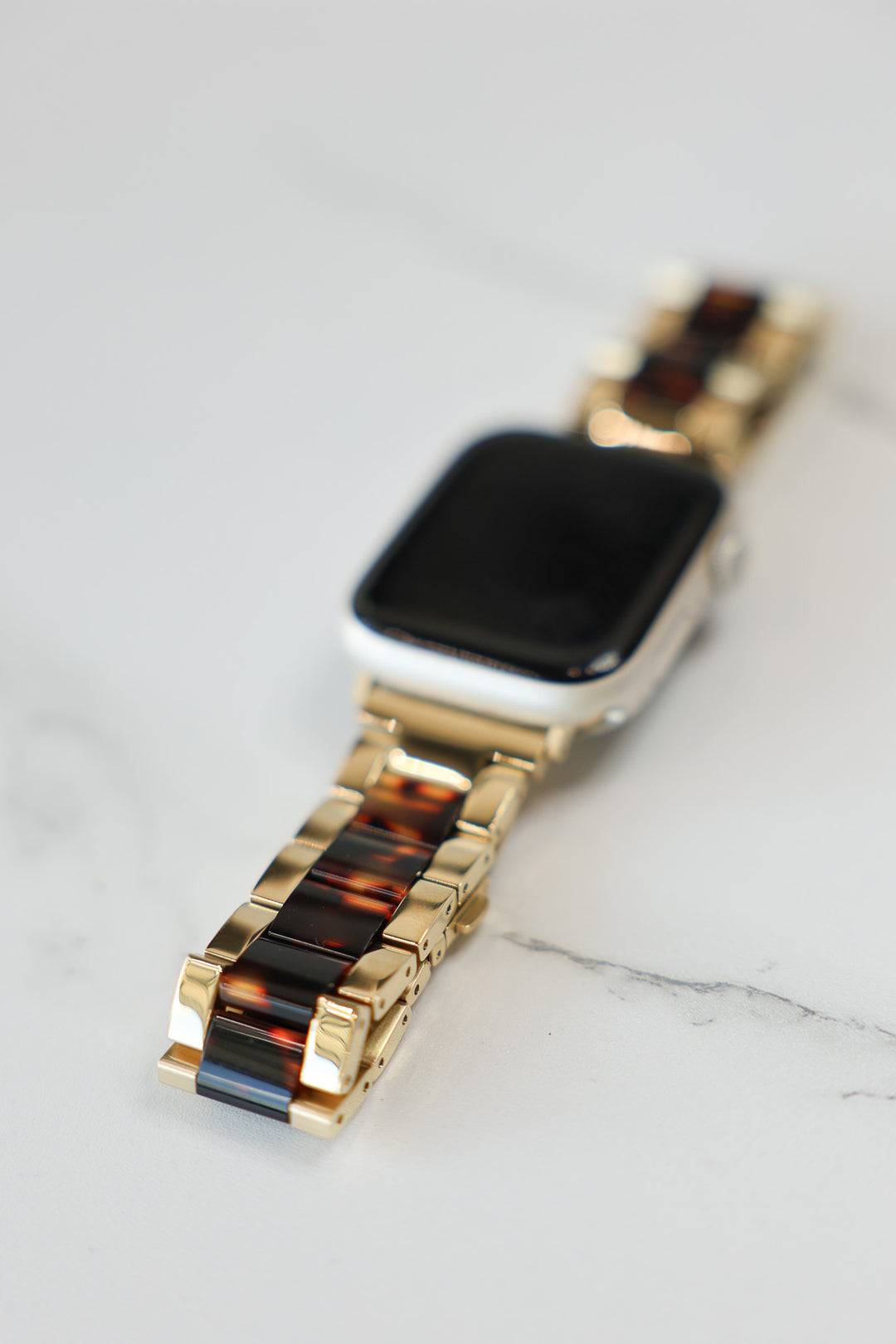 Tortoise + Gold Apple Watchband Strap