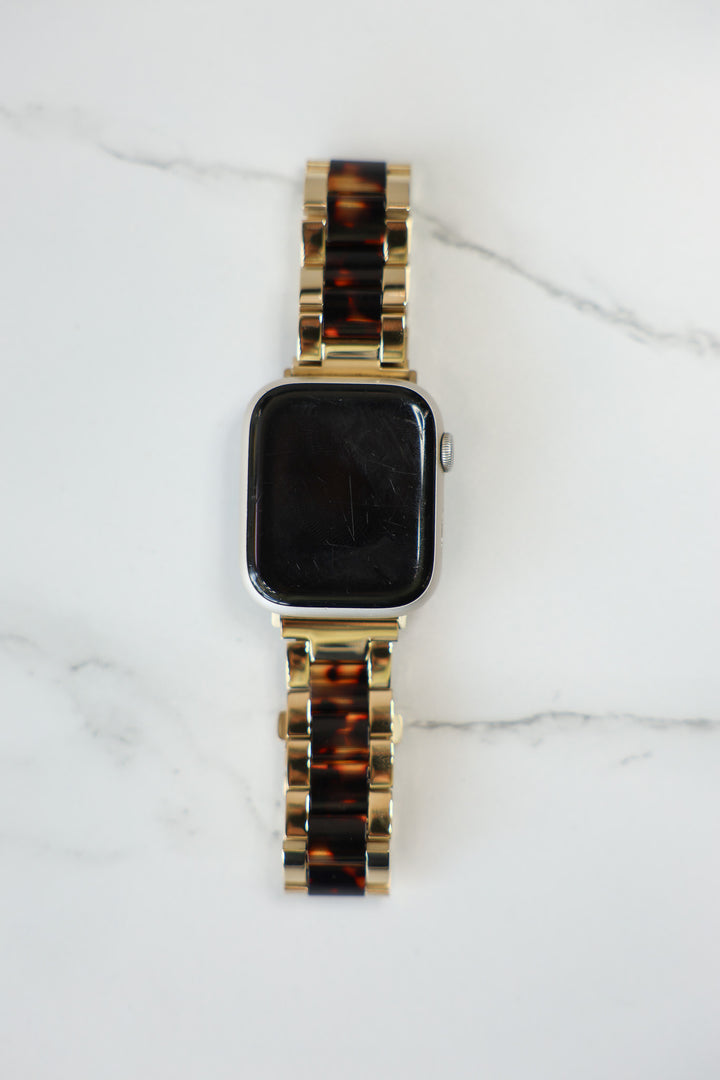 Tortoise + Gold Apple Watchband Strap