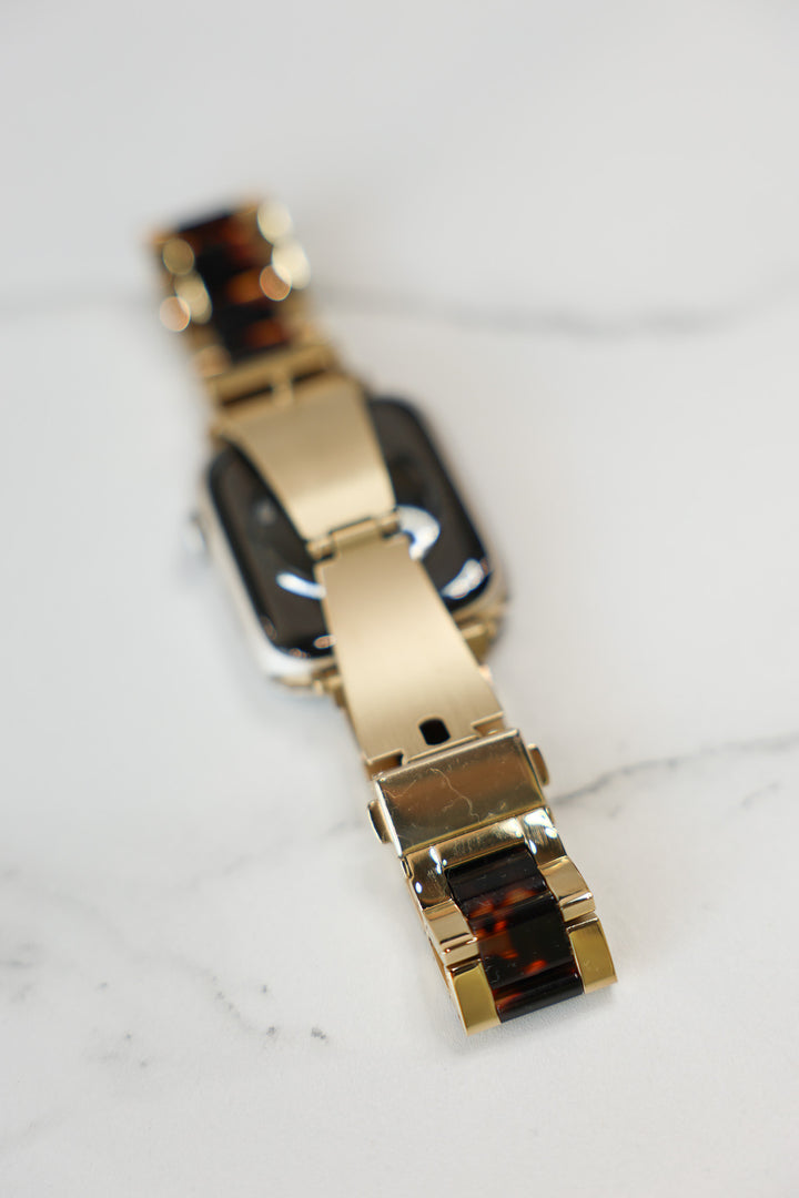 Tortoise + Gold Apple Watchband Strap