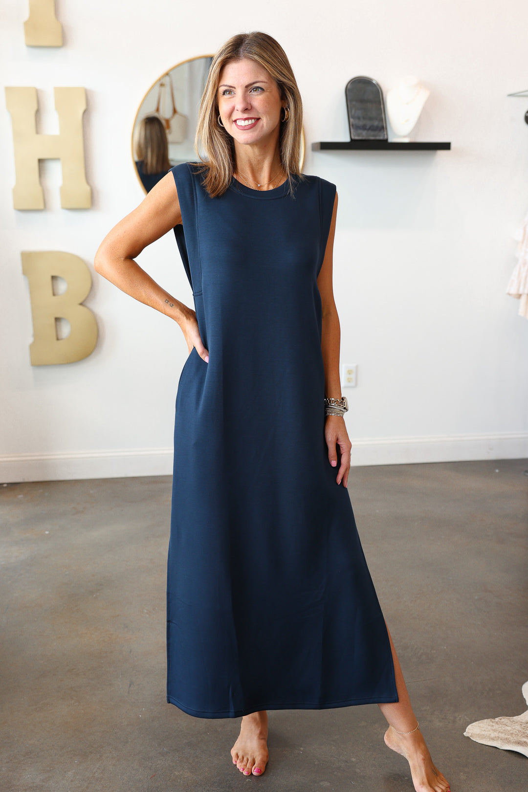 Shift Maxi Dress - Navy
