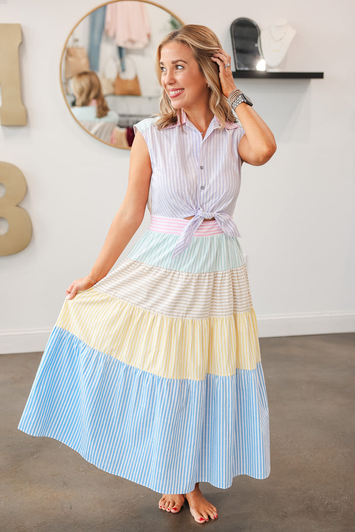 Tie Front Pastel Dress