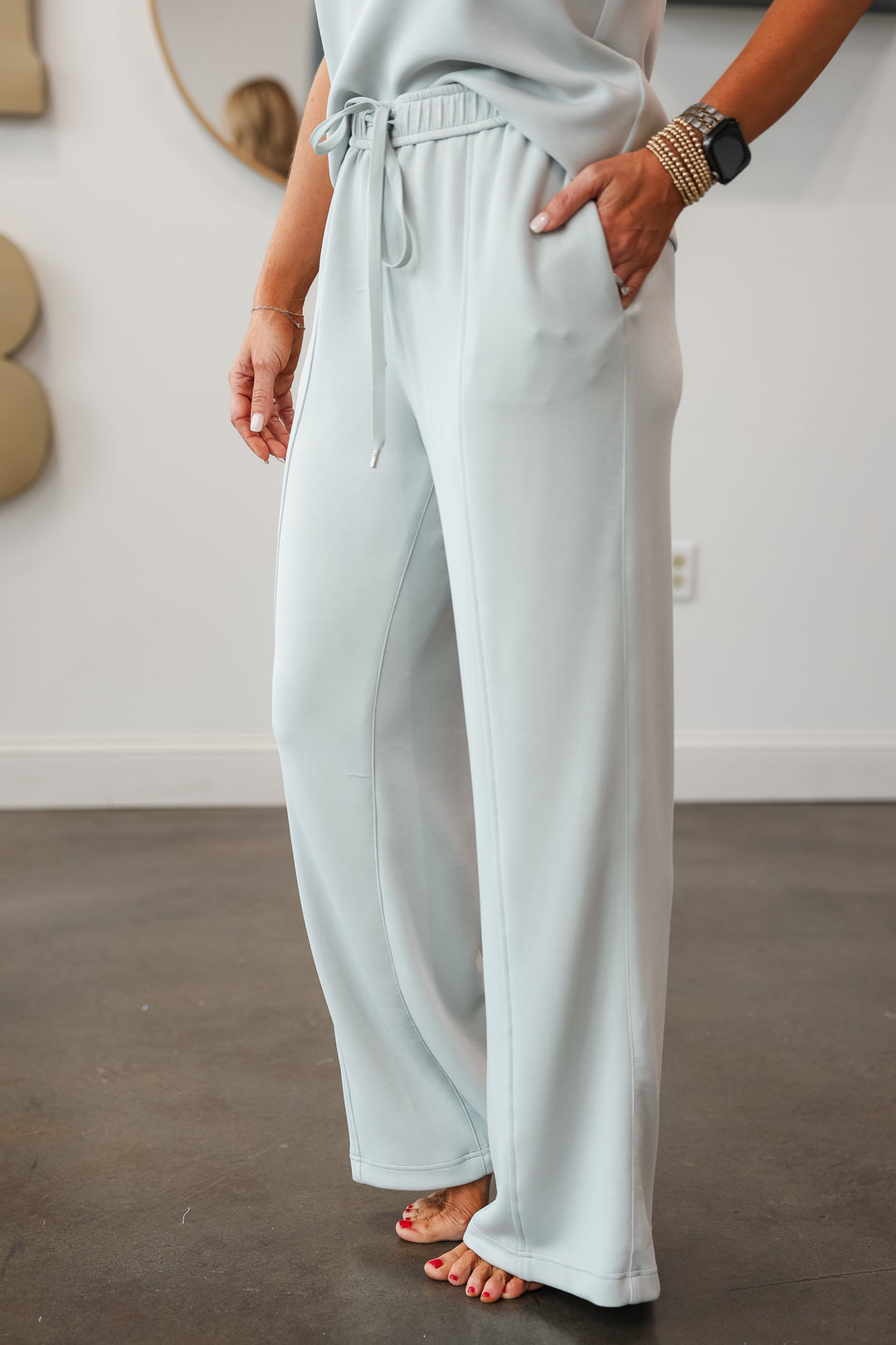 Soft Modal Pants - Blue Fog