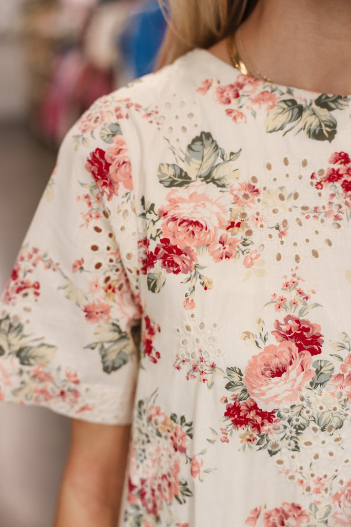 Embroidered Eyelet Floral Dress