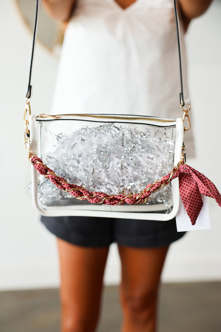 Rectangle Clear Crossbody Bag - White