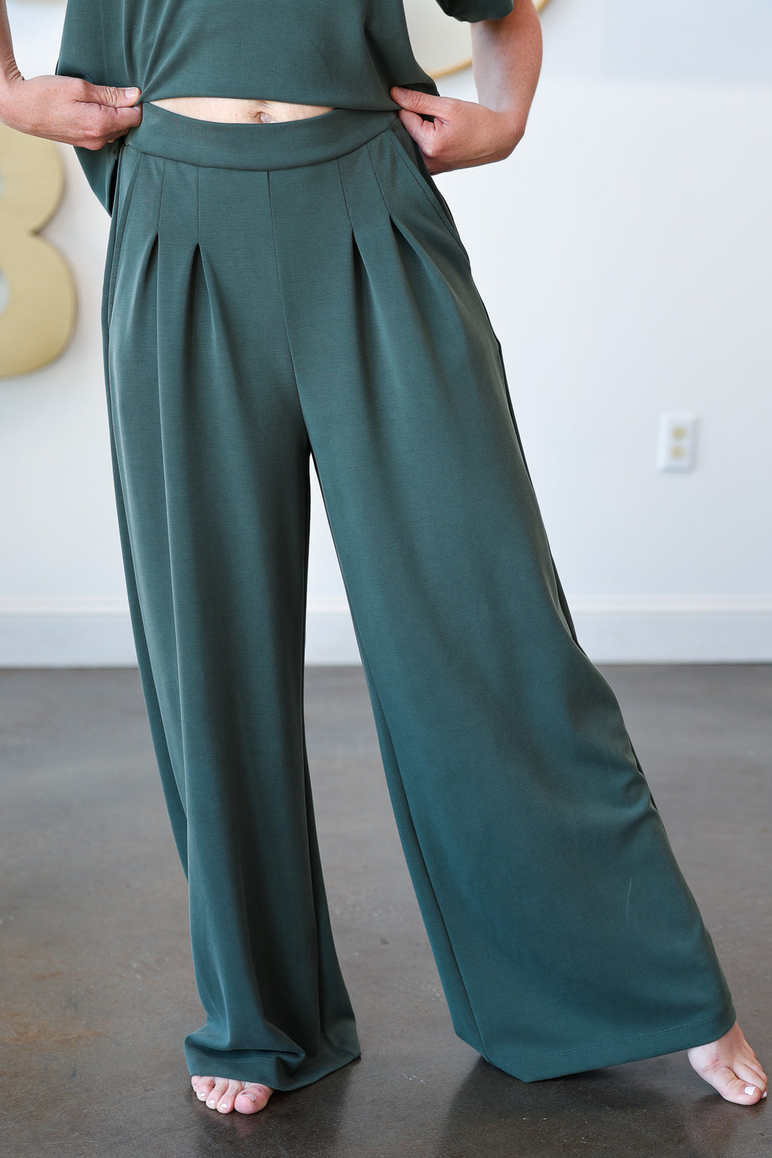Wide Leg Pants - Green