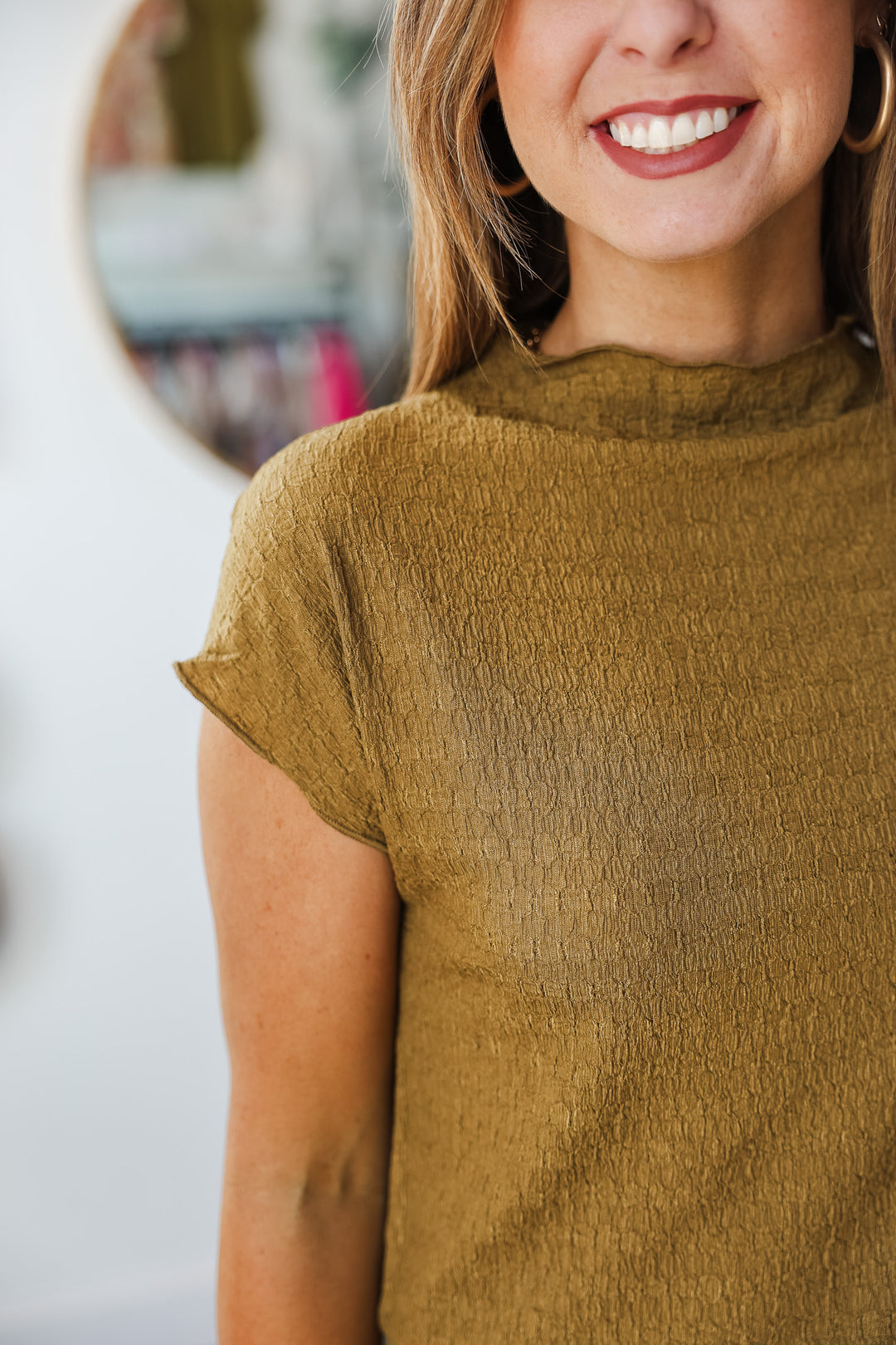 Scrunch Shell Top - Olive