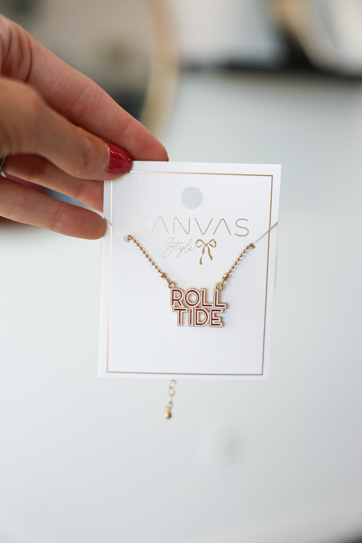 Roll Tide Enamel Necklace