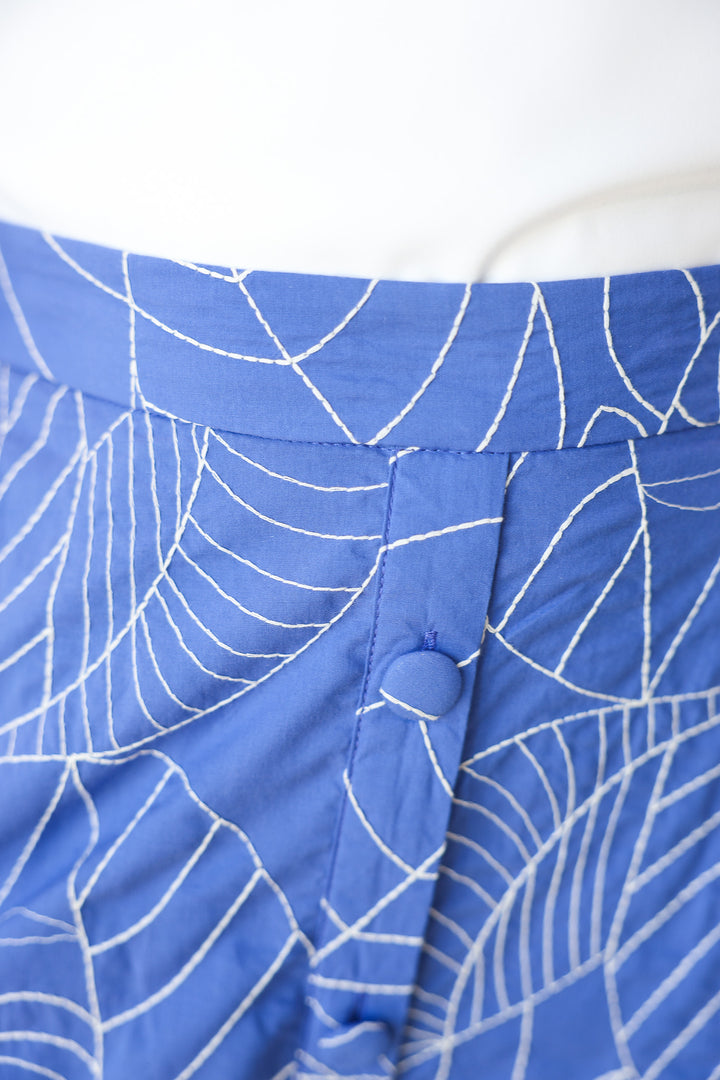 Printed Midi Skirt - Blue