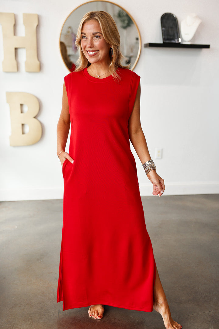 Shift Maxi Dress - Red