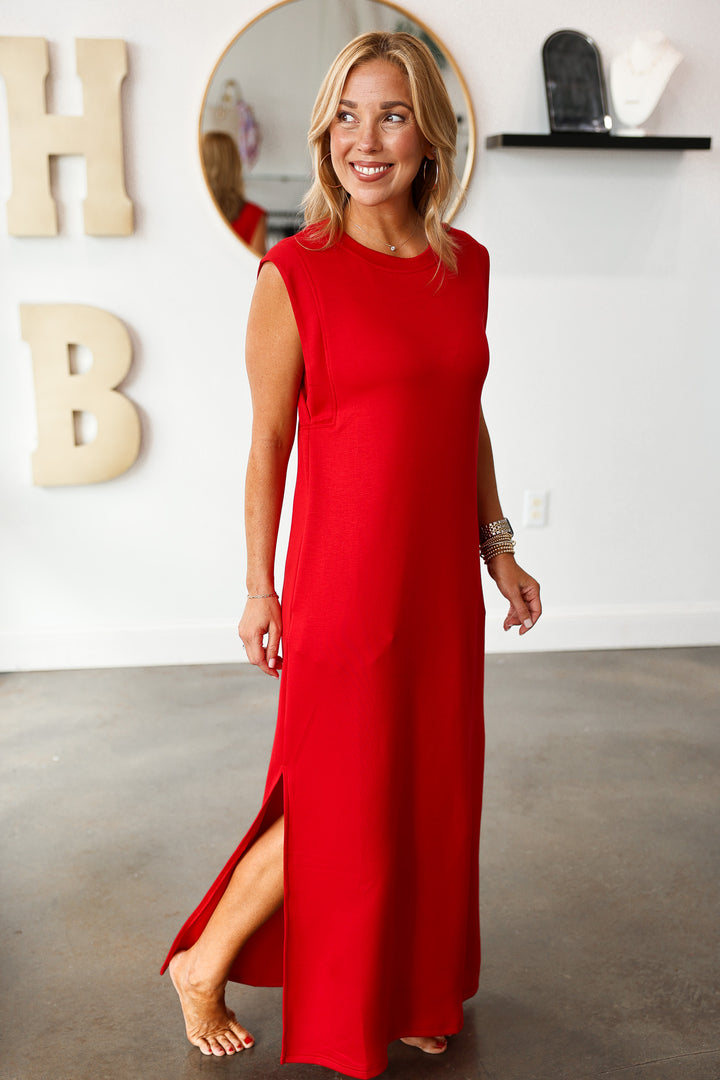 Shift Maxi Dress - Red