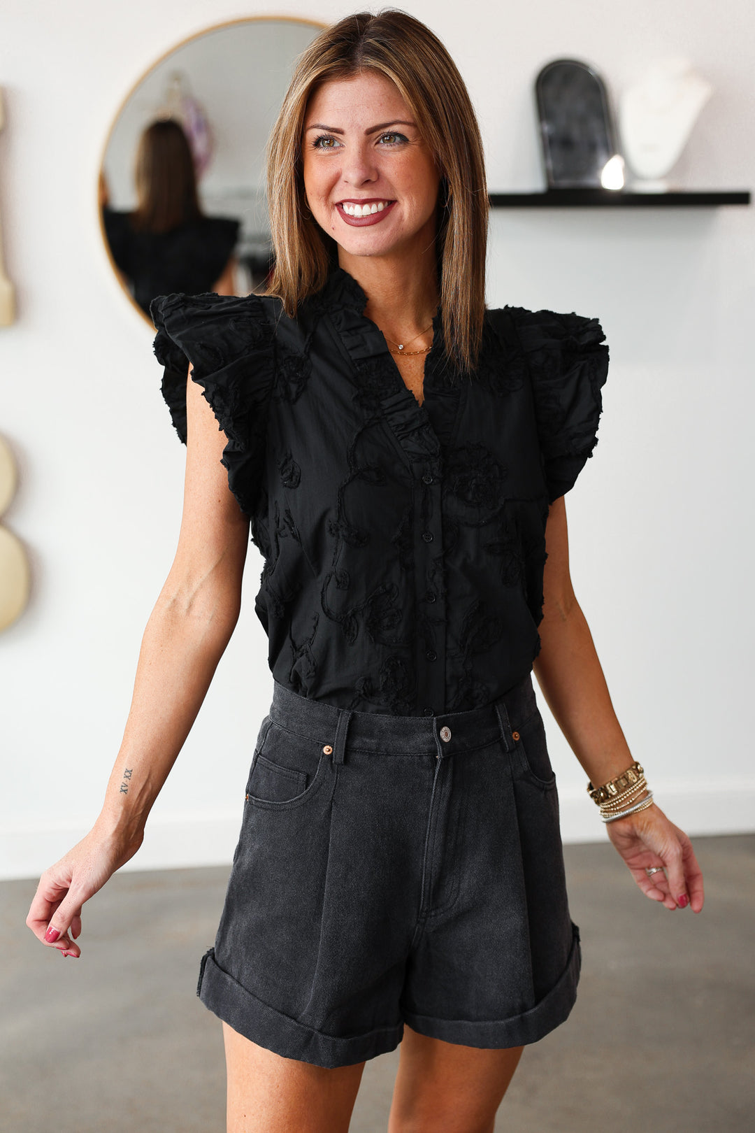Denim Shorts - Black