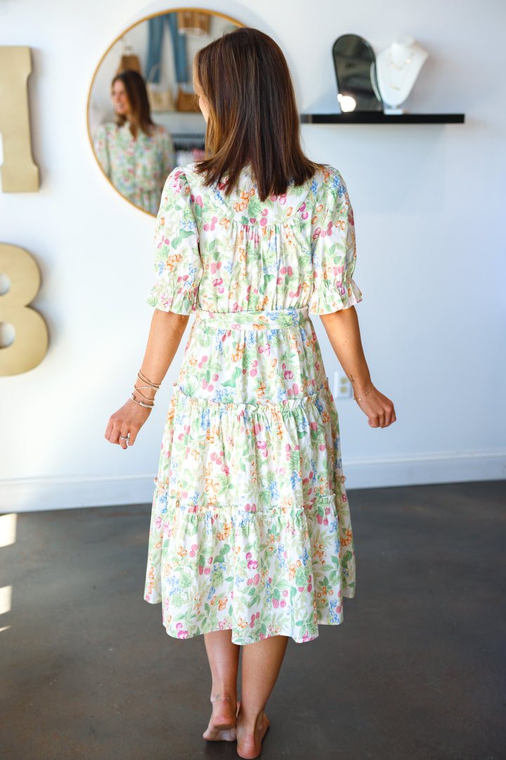 Button Front Floral Dress