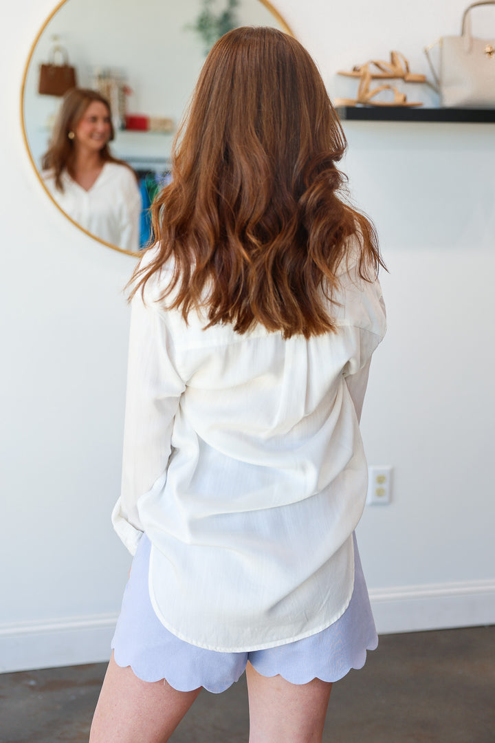Dear John Galina Button Down Top - White