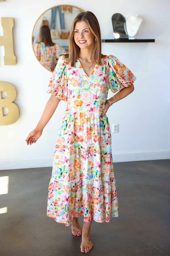 Tiered Floral Dress