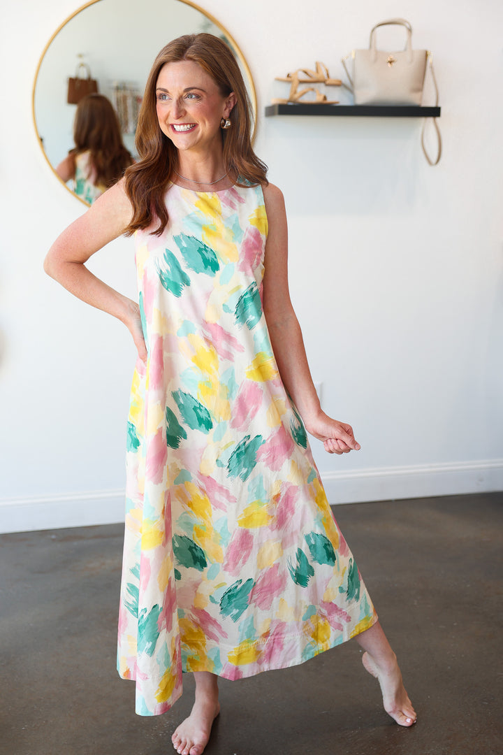 Watercolor Midi Dress