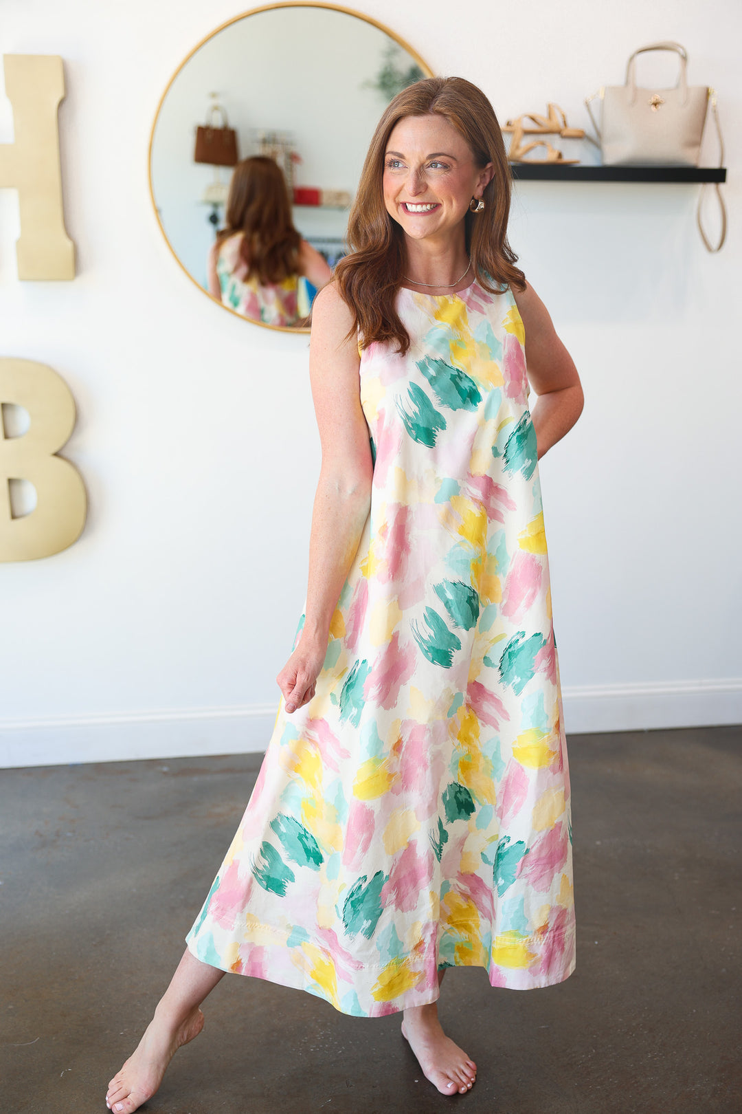 Watercolor Midi Dress